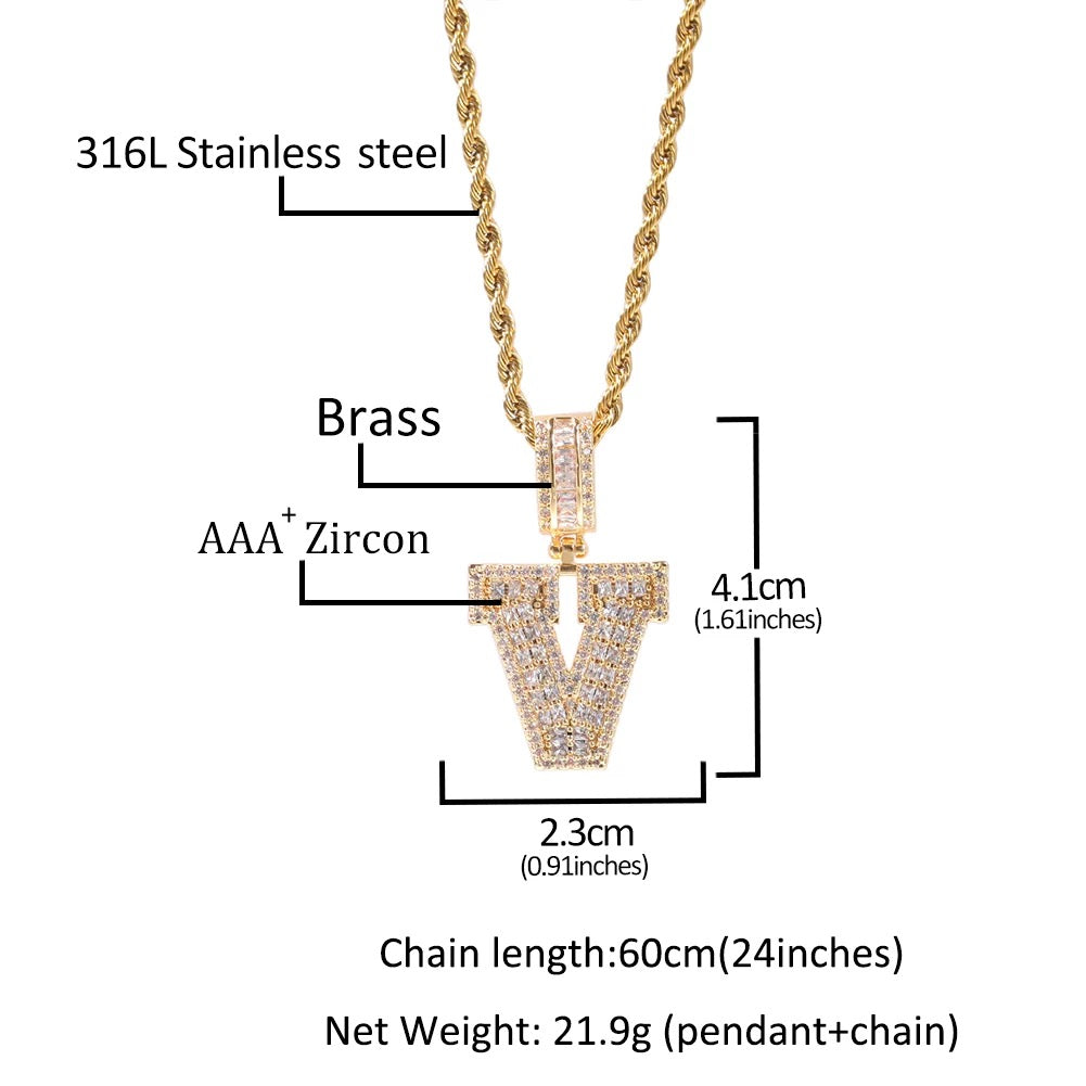 Varsity Letter Initial Necklace