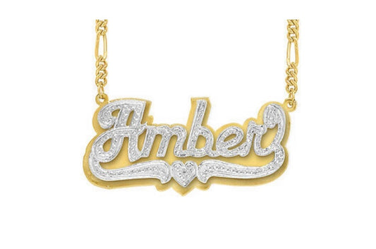 Amber Double Plated Style Personalized Necklace