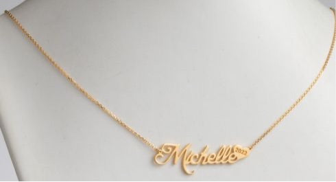 Graduation Name w/Heart Shaped Charm