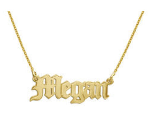 Old English Personalized Name Necklace